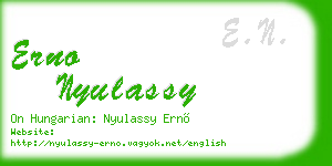 erno nyulassy business card